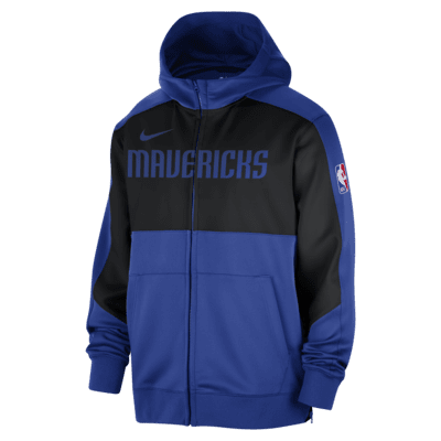 Men s Nike Blue Dallas Mavericks Authentic On Court Showtime Performance Full Zip Hoodie Size Small